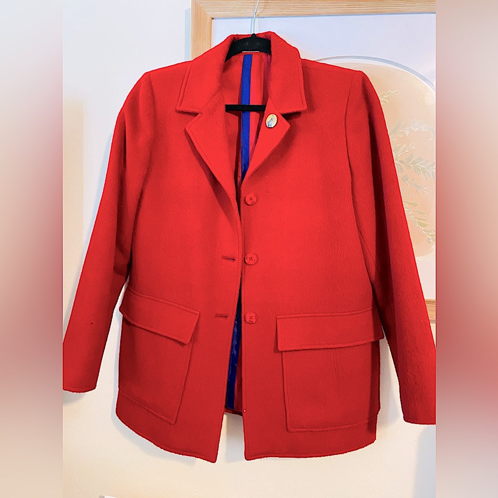 GUC-Size M/L-Harve Bernard-Red Wool Coat.
